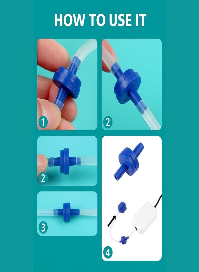 VAYINATO® 5 Pack (Blue) Aquarium Air Pump Check Valves - Durable One-Way Non-Return Valves for Fish Tank Airline Tubing, Prevent Backflow & Pump Damage, Reliable Flow Control - Image 3